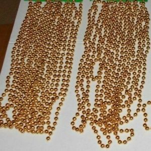 Vintage 2 Piece 18 Feet Gold Beads Party Garland Christmas Decor 36 Feet